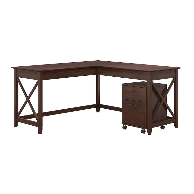 Bureau d'angle (avec caisson à roulettes)