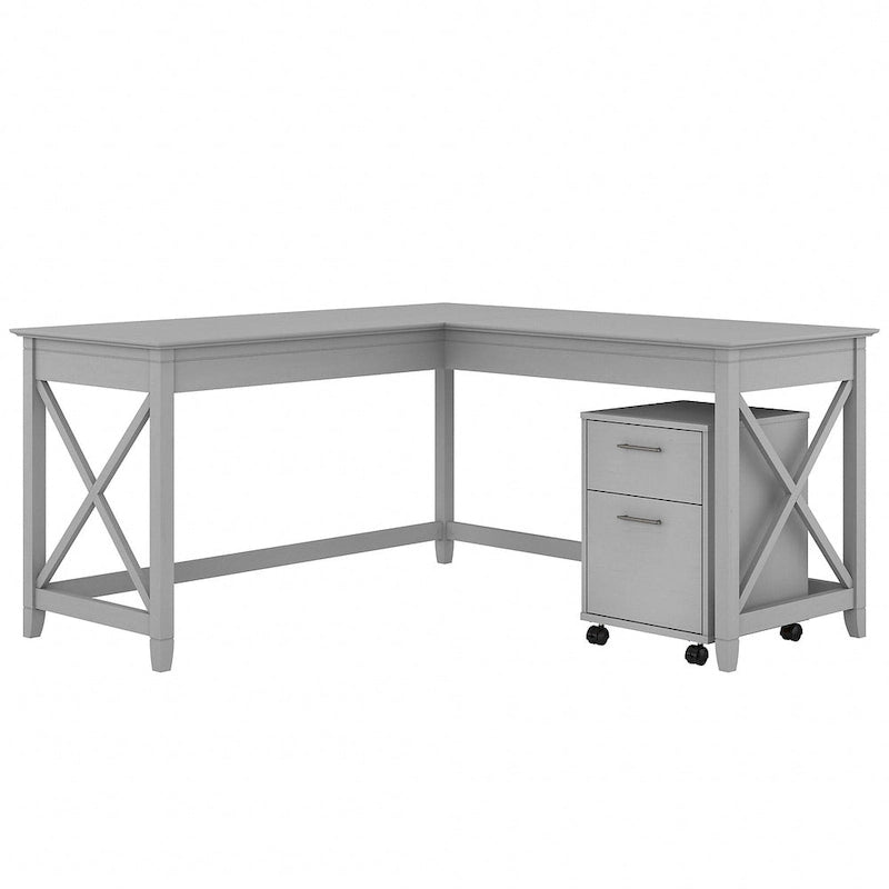 Bureau d'angle (avec caisson à roulettes)