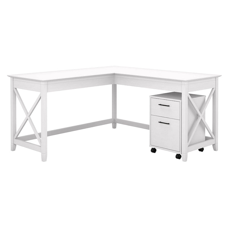 Bureau d'angle (avec caisson à roulettes)