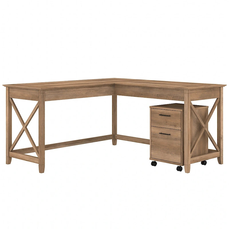 Bureau d'angle (avec caisson à roulettes)