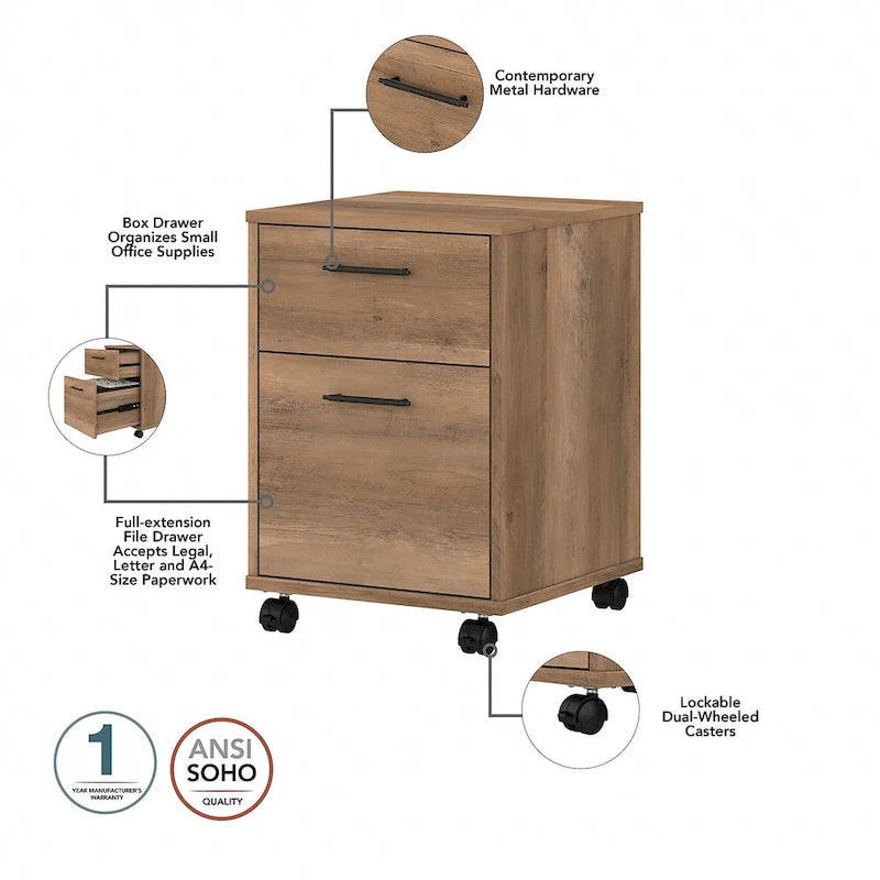 Bureau d'angle (avec caisson à roulettes)