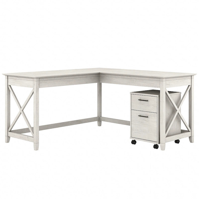 Bureau d'angle (avec caisson à roulettes)