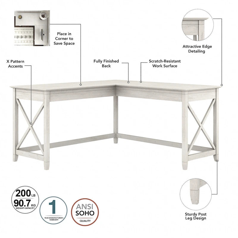 Bureau d'angle (avec caisson à roulettes)