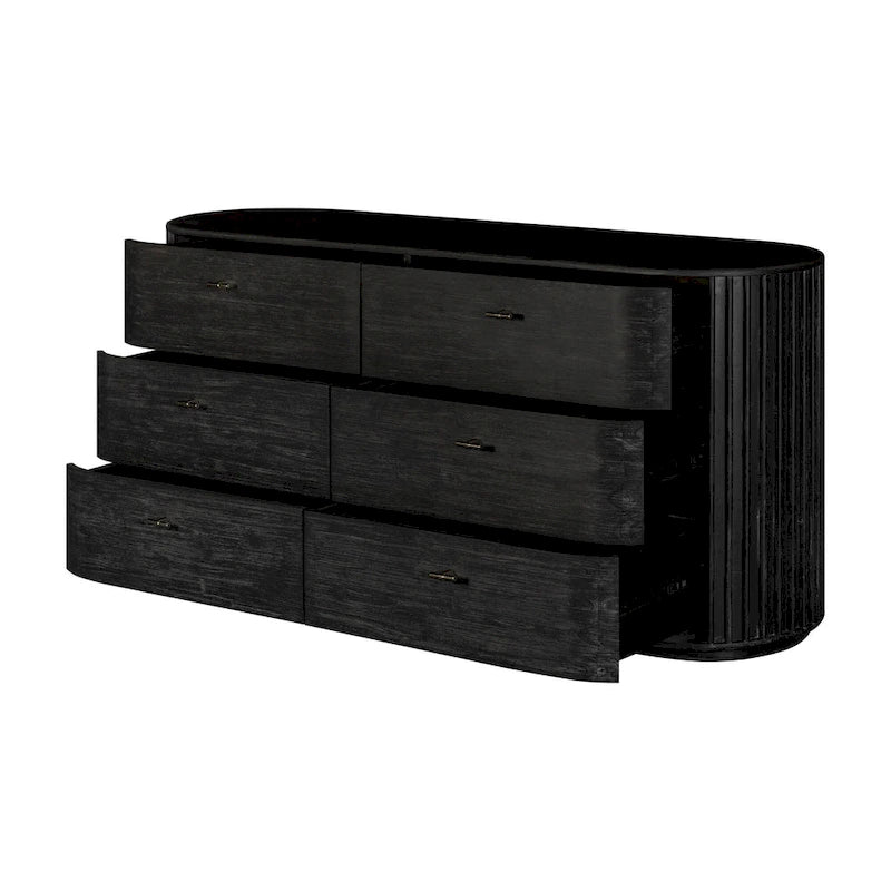 Commode moderne en bois d'acacia noir