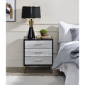 Commode à 3 tiroirs en bois massif, armoire de rangement avec poignée en bois massif pour chambre à coucher, salon