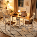 Chaises de cuisine rustiques en bois avec assise en hévéa - 18 x 19 x 38