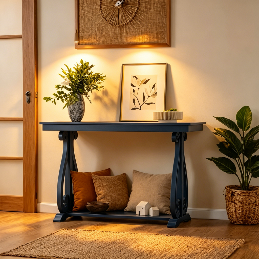 Console rustique vintage de 48 pouces, table d'entrée de style ferme