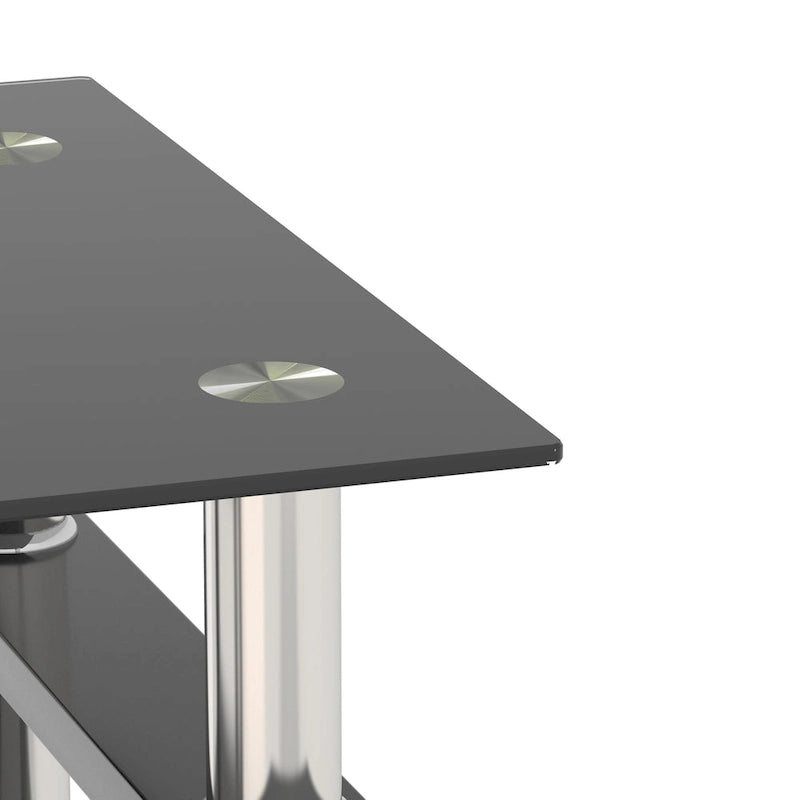Table basse d'appoint carrée en verre trempé (Lot de 2) - 17,72 x 17,72 x 20,50