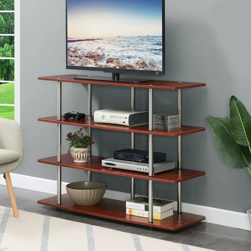 Meuble TV haut à quatre niveaux de 55 pouces