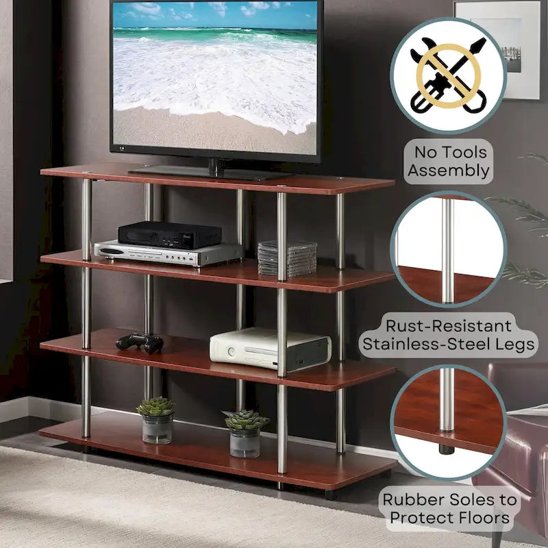 Meuble TV haut à quatre niveaux de 55 pouces