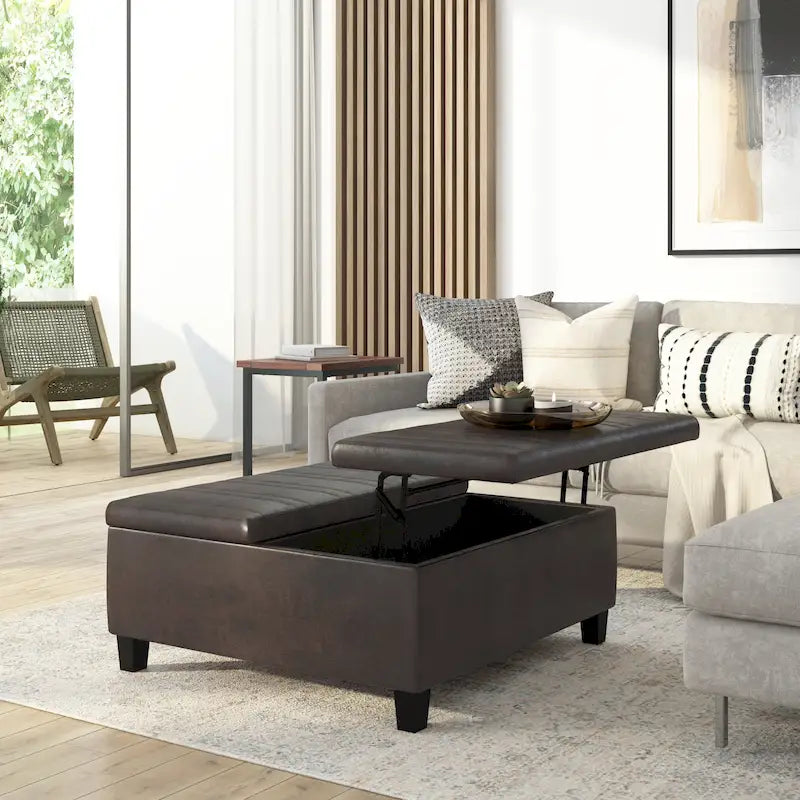 Pouf de table carré de style moderne de 36 pouces de large