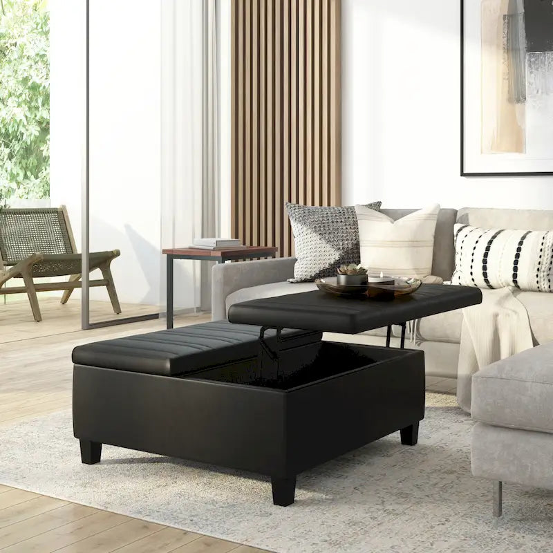 Pouf de table carré de style moderne de 36 pouces de large