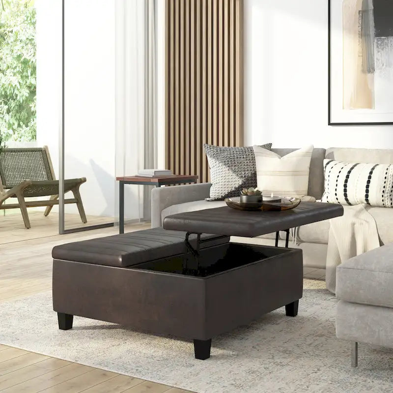 Pouf de table carré de style moderne de 36 pouces de large