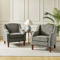HULALA HOME Fauteuil Lucretius avec clous décoratifs (Lot de 2)