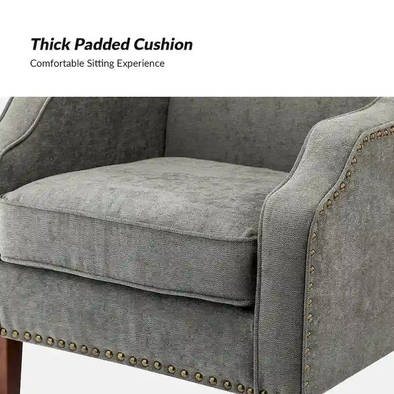 HULALA HOME Fauteuil Lucretius avec clous décoratifs (Lot de 2)