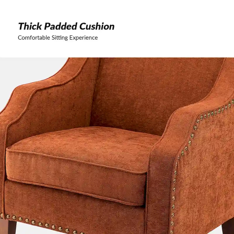 HULALA HOME Fauteuil Lucretius avec clous décoratifs (Lot de 2)