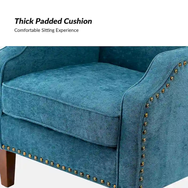 HULALA HOME Fauteuil Lucretius avec clous décoratifs (Lot de 2)