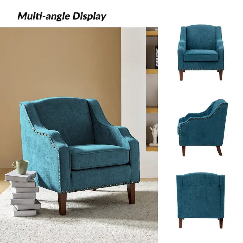 HULALA HOME Fauteuil Lucretius avec clous décoratifs (Lot de 2)