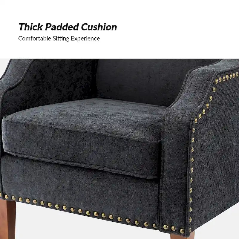 HULALA HOME Fauteuil Lucretius avec clous décoratifs (Lot de 2)