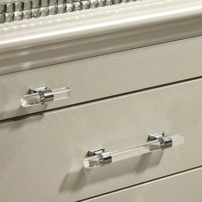 Ensemble de table de chevet et coiffeuse deux pièces blanc de style transitoire