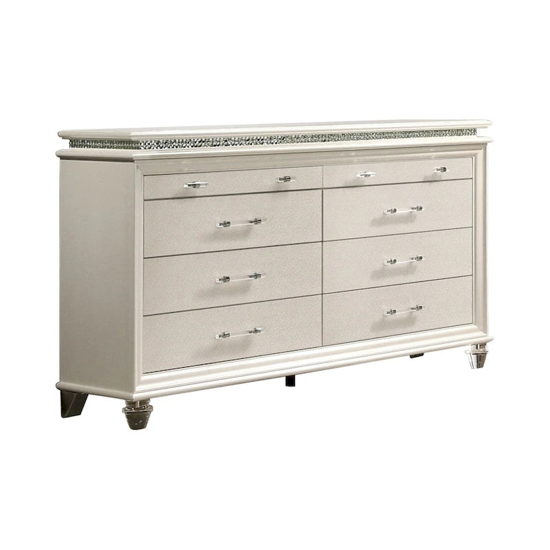 Ensemble de table de chevet et coiffeuse deux pièces blanc de style transitoire