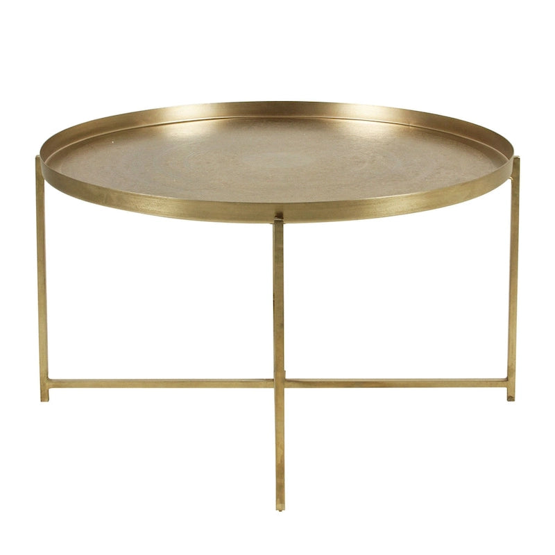 Table d'appoint en bronze avec plateau floral gravé