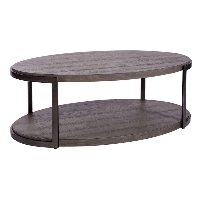 Table basse ovale grise