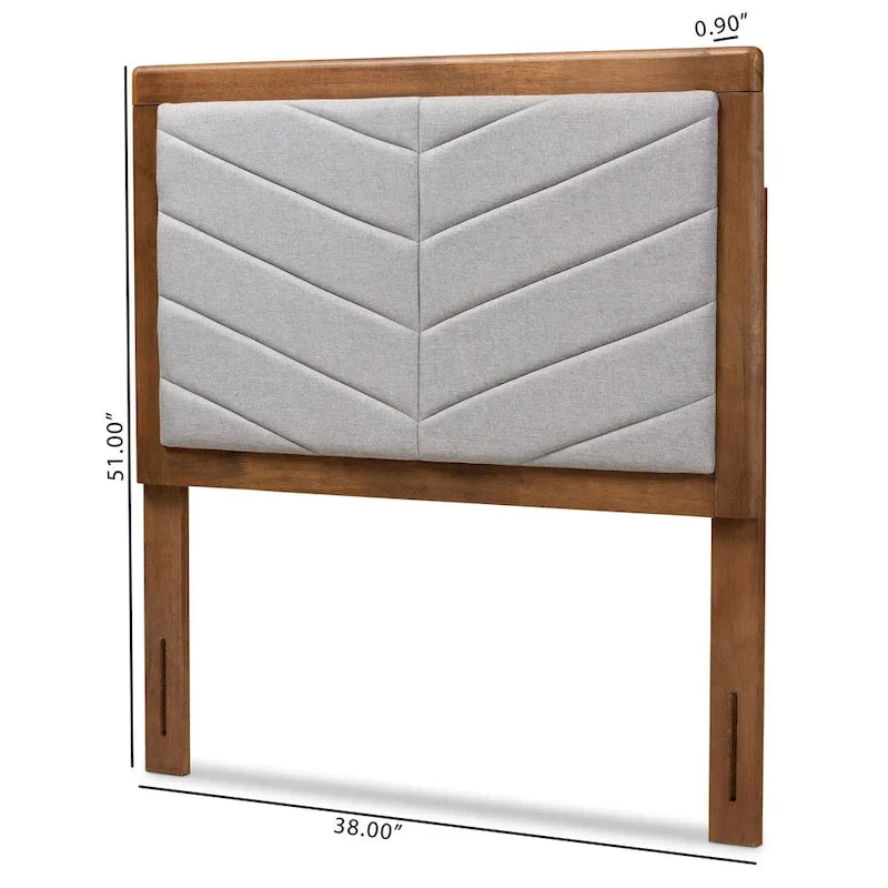 Tête de lit simple en tissu et bois massif, style minimaliste moderne (gris)