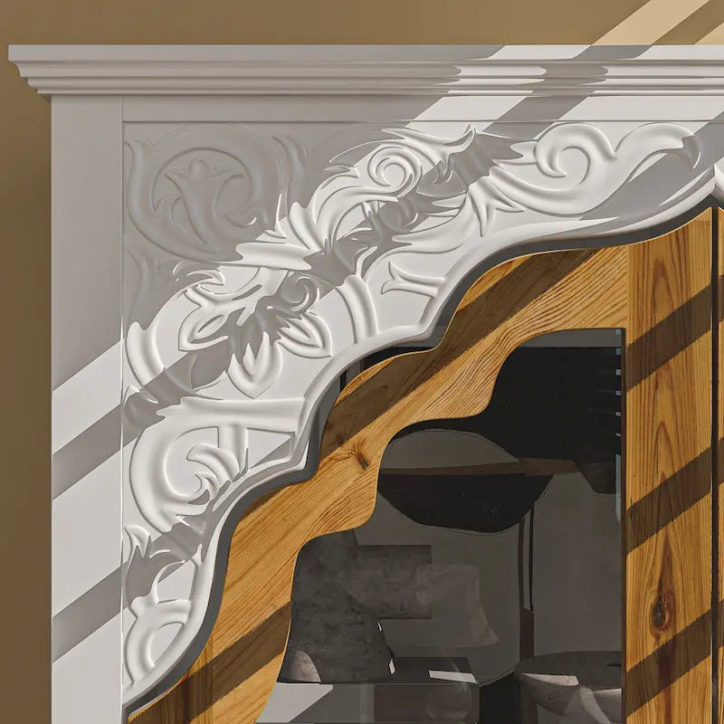 Vitrine/armoire de salle de bain en bois finition chêne - 180,1 x 80 cm (Hxl)