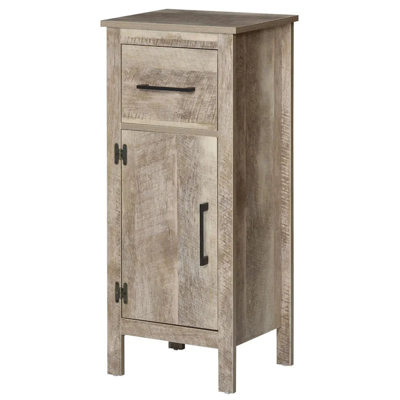 Meuble de rangement de salle de bain sur pied — Avec tiroirs et étagères réglables ; Convient aux entrées ou aux salons (finition bois de grange)