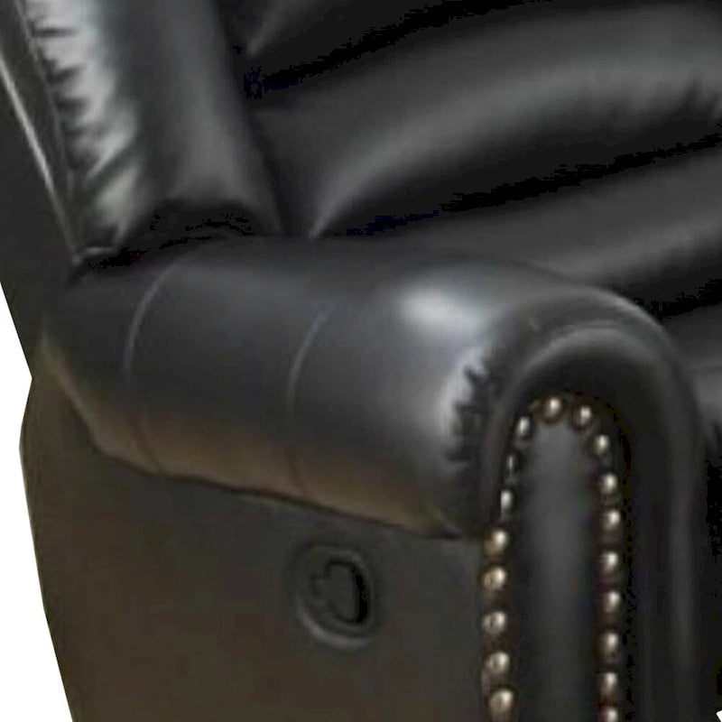 Fauteuil inclinable/à bascule en similicuir et contreplaqué, noir