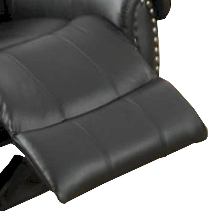 Fauteuil inclinable/à bascule en similicuir et contreplaqué, noir