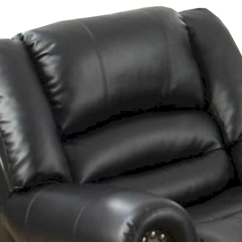 Fauteuil inclinable/à bascule en similicuir et contreplaqué, noir