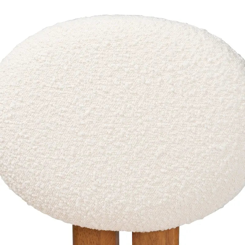 Ensemble de deux chaises de salle à manger modernes de style japonais-nordique : Tissu bouclé et bois massif