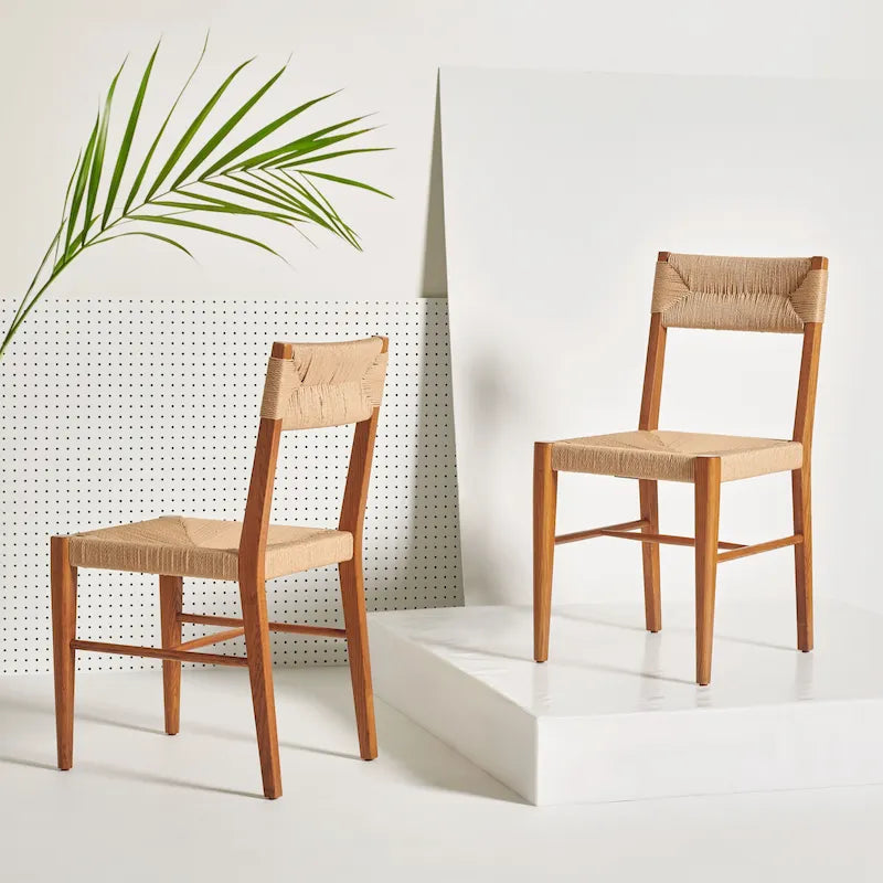 Chaises de salle à manger en rotin (lot de deux) - 41,4 cm de large x 54,1 cm de long x 86,4 cm de haut - 40,6 cm de large x 53,3 cm de profondeur x 86,4 cm de haut