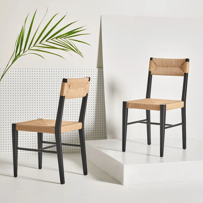 Chaises de salle à manger en rotin (lot de deux) - 41,4 cm de large x 54,1 cm de long x 86,4 cm de haut - 40,6 cm de large x 53,3 cm de profondeur x 86,4 cm de haut