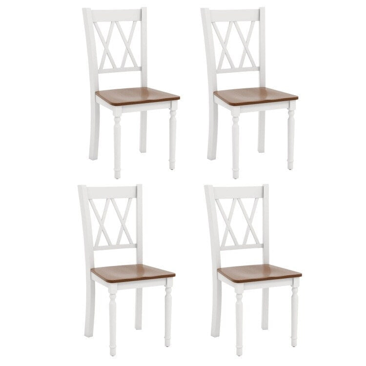 Chaises de cuisine rustiques en bois avec assise en hévéa - 18 x 19 x 38