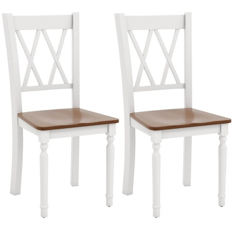 Chaises de cuisine rustiques en bois avec assise en hévéa - 18 x 19 x 38