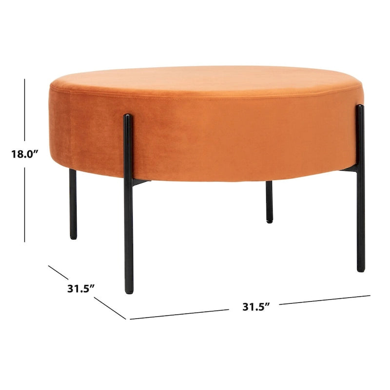 Repose-pieds rond en velours pour cocktail