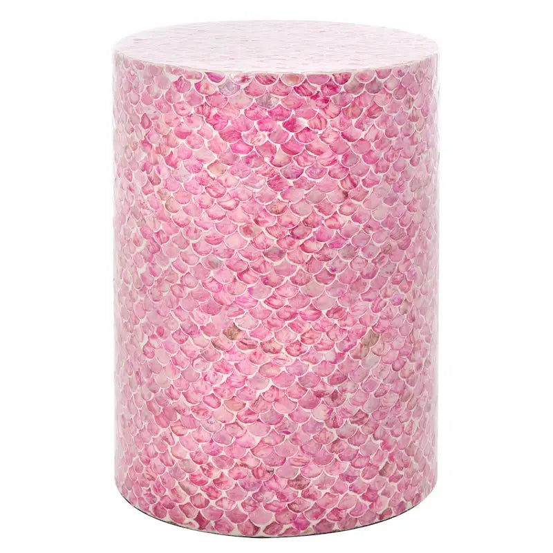 Table d'appoint ronde rose foncé - 35 cm de large x 35 cm de long x 50 cm de haut - 35,5 cm de large x 35,5 cm de profondeur x 51 cm de haut