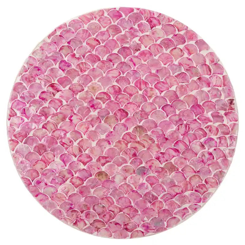 Table d'appoint ronde rose foncé - 35 cm de large x 35 cm de long x 50 cm de haut - 35,5 cm de large x 35,5 cm de profondeur x 51 cm de haut