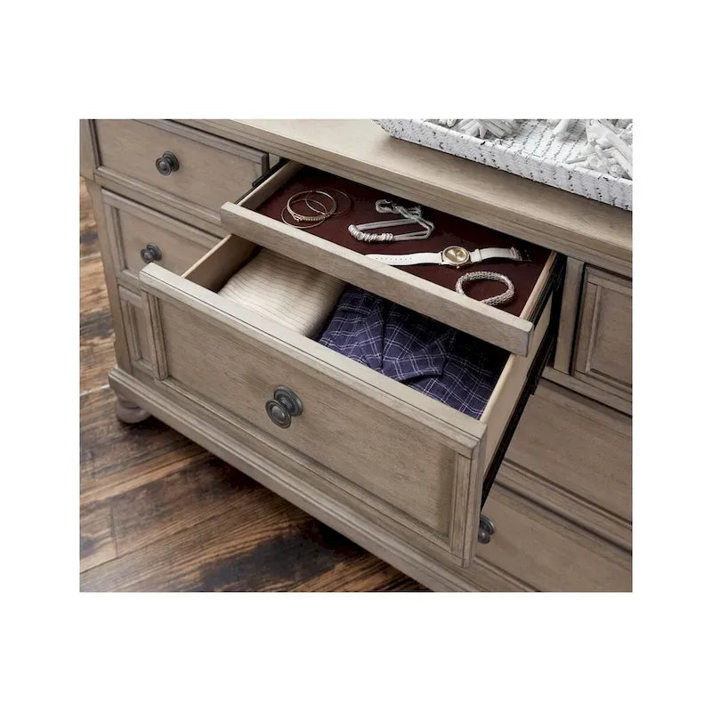 Ensemble de chambre à coucher gris moderne avec lit plateforme de rangement style traîneau