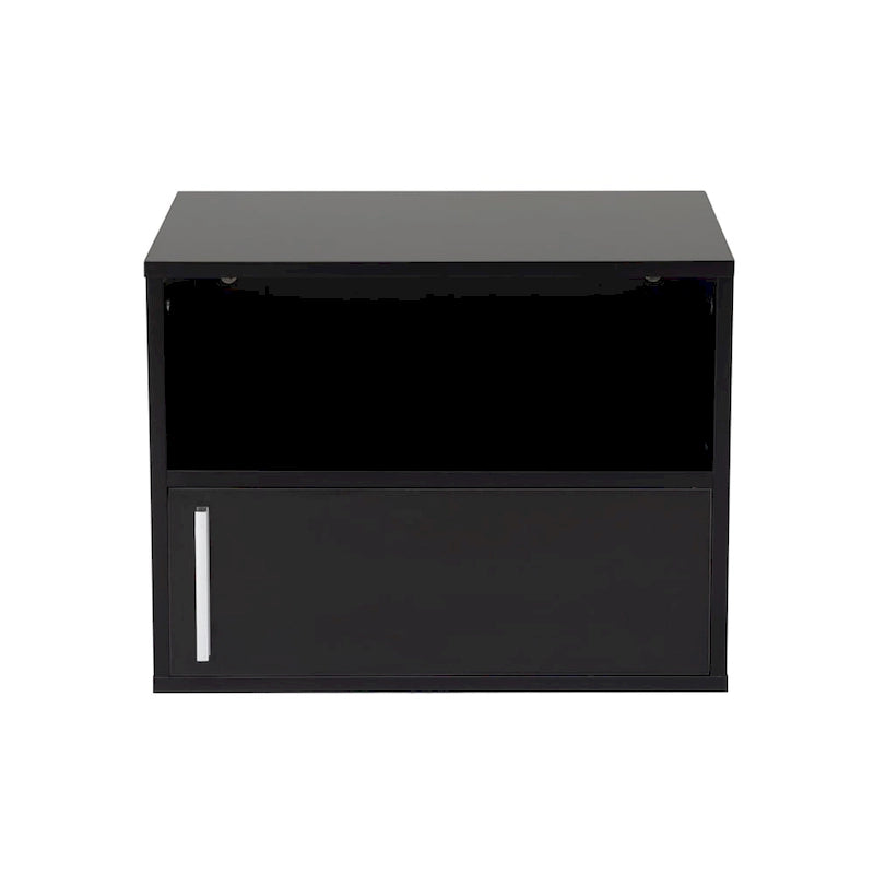 Table de chevet murale en bois avec porte battante (Lot de 2)