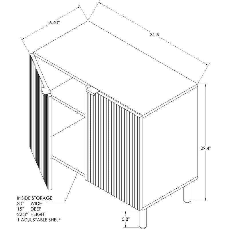 Meuble bas à deux portes Noyer