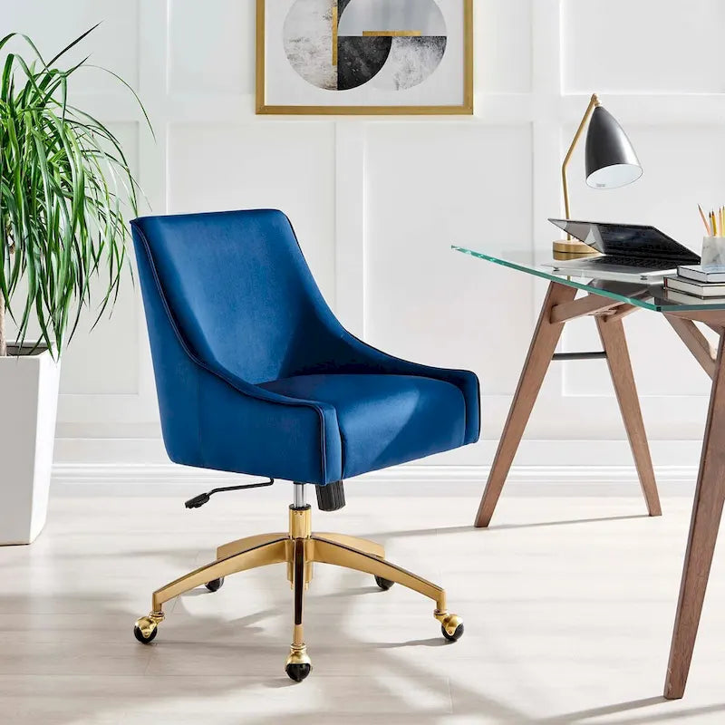 Chaise de bureau en velours performant