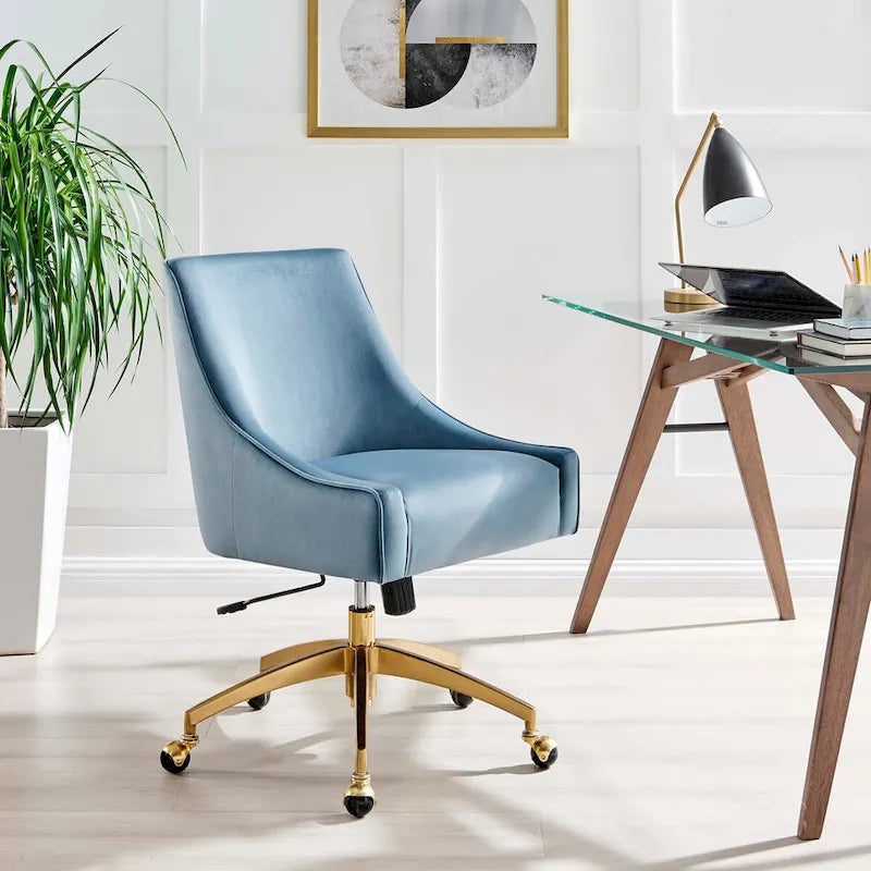 Chaise de bureau en velours performant