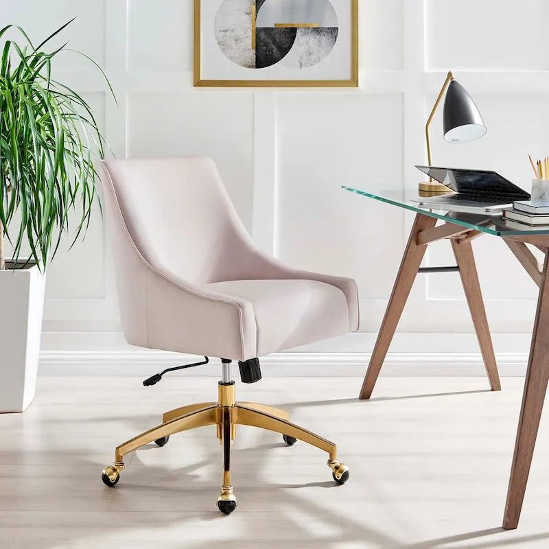 Chaise de bureau en velours performant