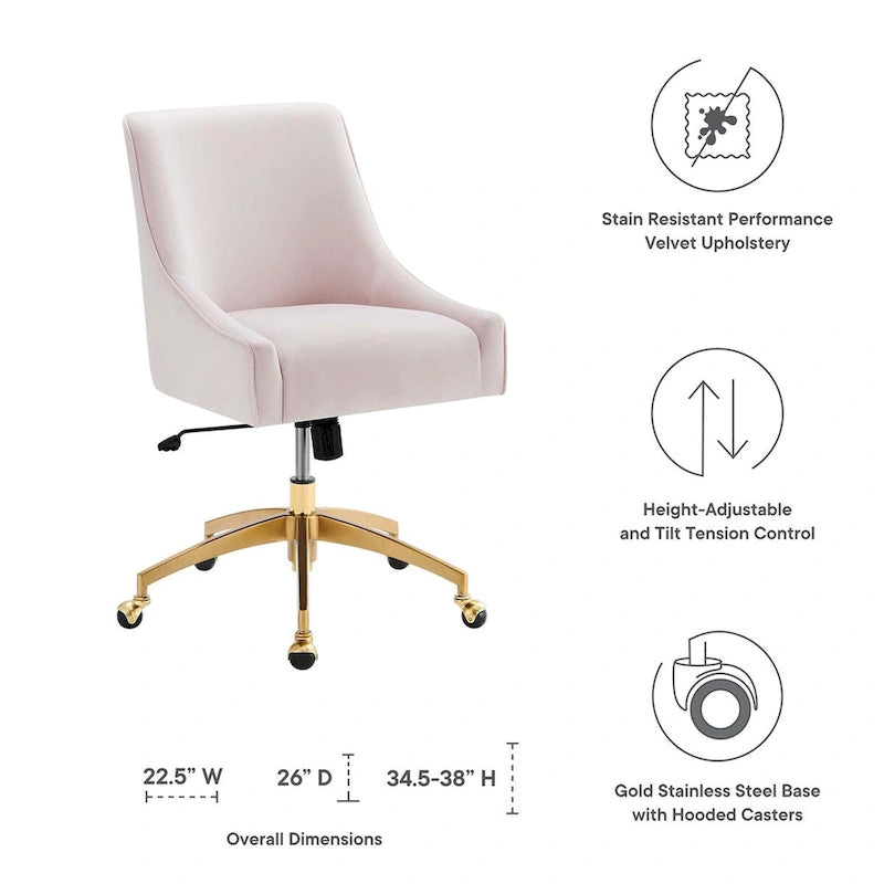 Chaise de bureau en velours performant