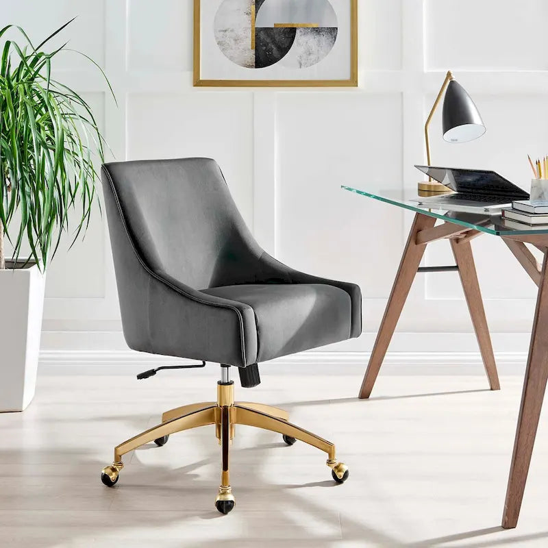 Chaise de bureau en velours performant