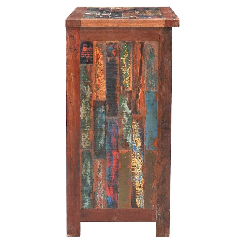 Meuble de Rangement en Teck Recyclé avec Deux Portes et Deux Tiroirs
